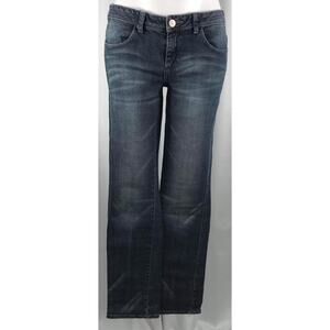 American Rag Jeans Rhinestones Dark Wash Boot Cut Denim Whiskering